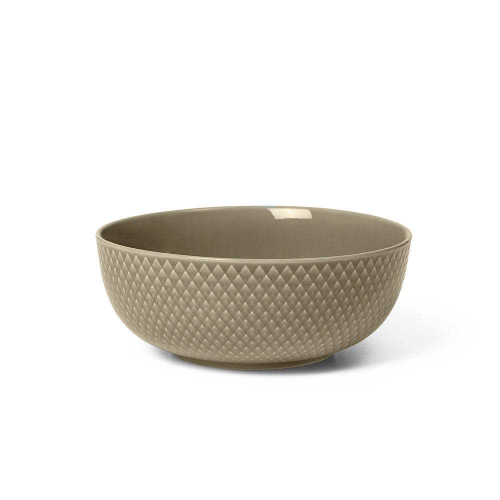 北歐櫥窗 Lyngby Porcelæn Rhombe Earth 菱紋 缽碗(Ø 15.5cm、土褐)