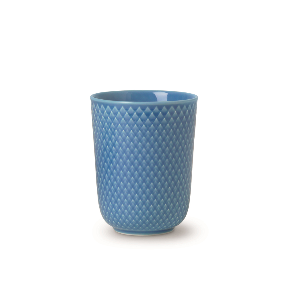 北歐櫥窗 Lyngby Porcelæn Rhombe 菱紋 瓷杯(330ml、藍)