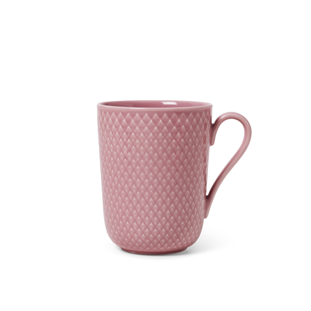 北歐櫥窗 Lyngby Porcelæn Rhombe 菱紋 馬克杯(330ml、薔薇)