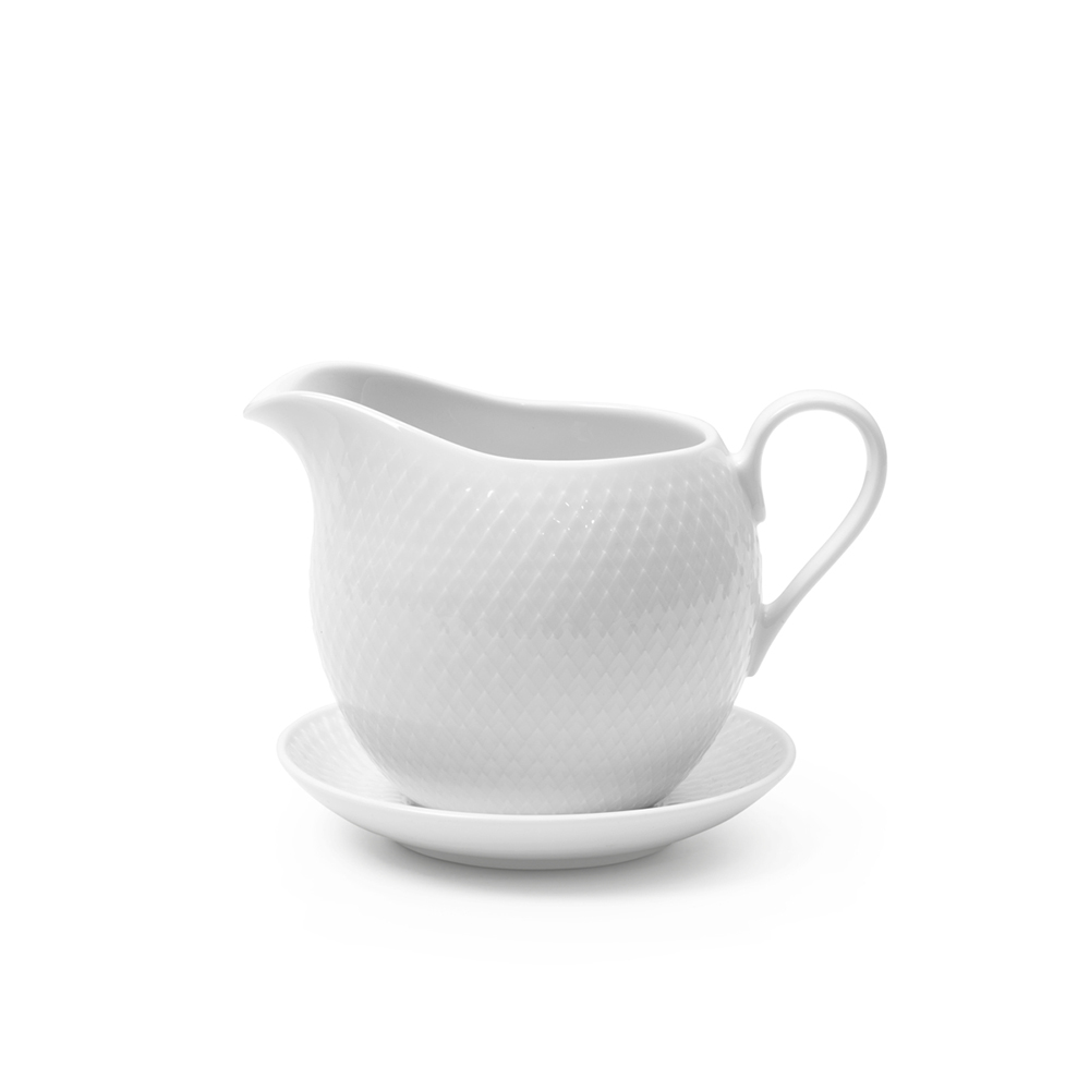 北歐櫥窗 Lyngby Porcelæn Rhombe 菱紋 醬料壺（670ml、白）