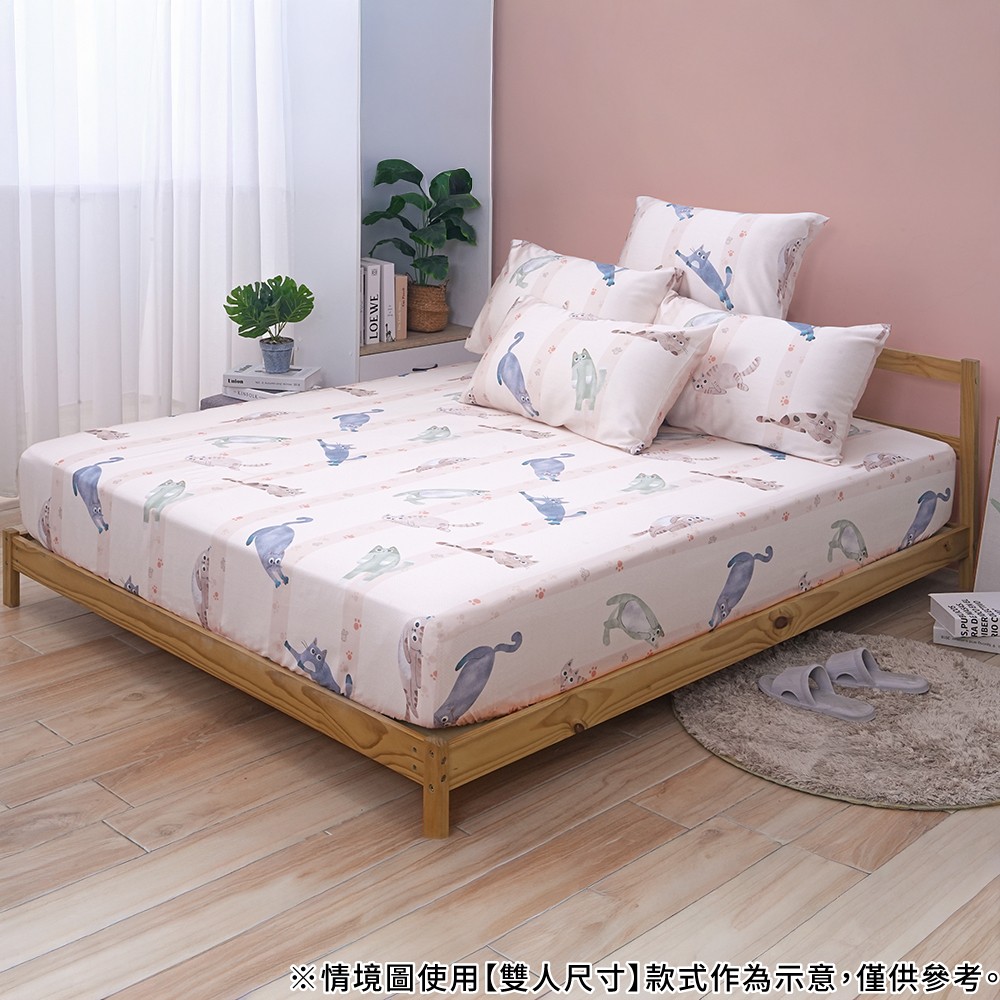NITORI 宜得利家居 床包 天絲 CAT DIARY 貓 雙人