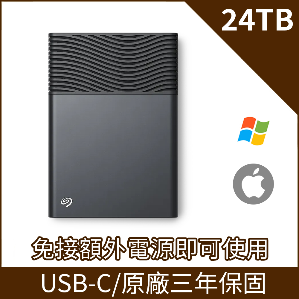 Seagate 希捷 One Touch Desktop USB-C 24TB 3.5吋行動硬碟-黑色(STNB24000400)