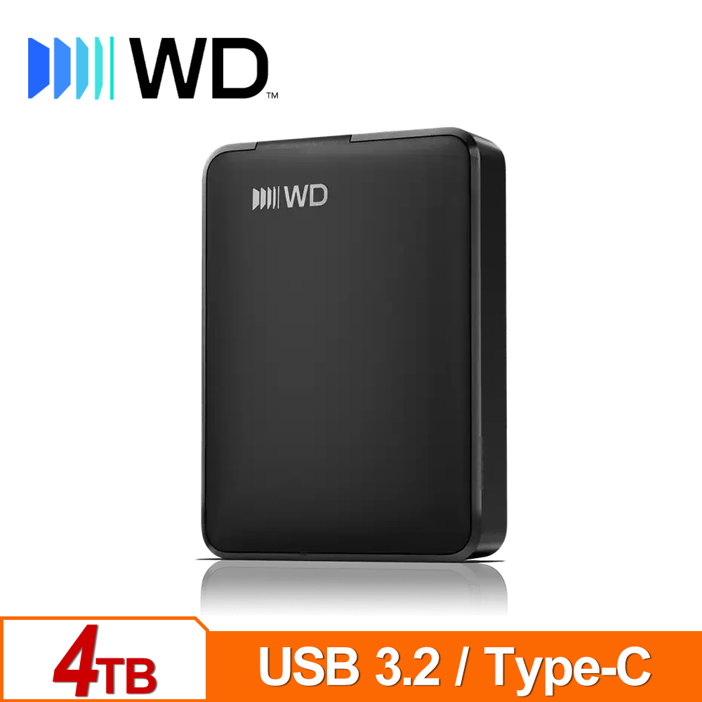 WD 威騰 Elements 4TB 2.5吋 USB-C行動硬碟 (USB 3.2 Gen 1)