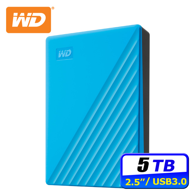 WD 威騰 My Passport 5TB 2.5吋行動硬碟-藍(WDBPKJ0050BBL-WESN)