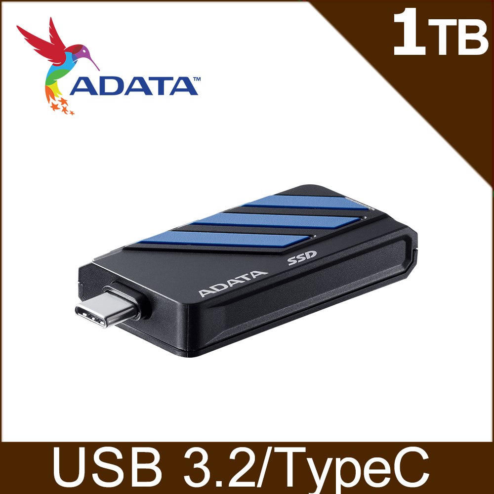 ADATA 威剛 SC735外接式固態硬碟 1TB SSD(黑藍)-SC735-1000G-CCBK/BU