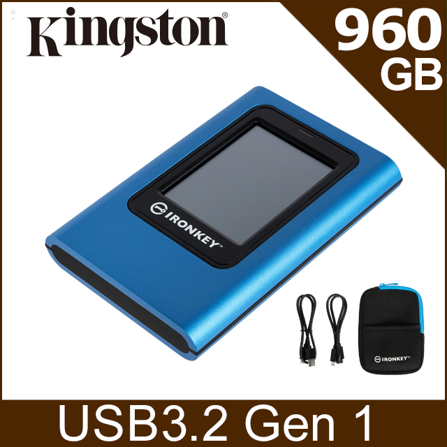 Kingston 金士頓 IronKey Vault Privacy80 960GB 外接固態硬碟 (IKVP80ES/960G)