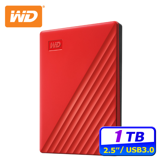 WD 威騰 My Passport 1TB 2.5吋行動硬碟-紅(WDBYVG0010BRD-WESN)