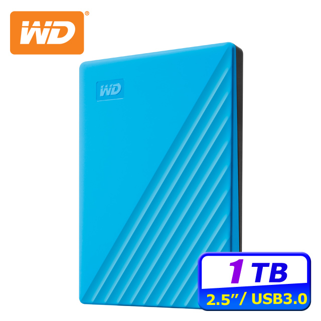 WD 威騰 My Passport 1TB 2.5吋行動硬碟-藍(WDBYVG0010BBL-WESN)