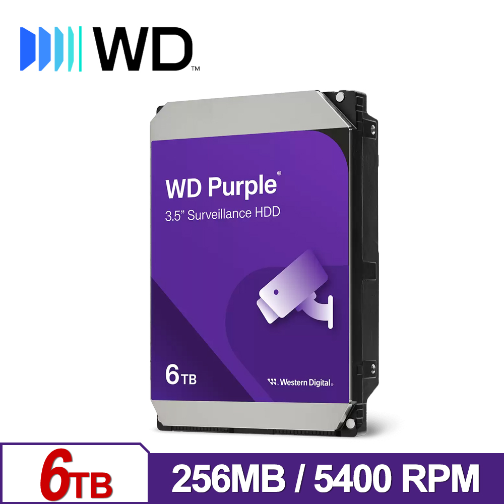 WD 威騰 【紫標】6TB 3.5吋 監控硬碟(64PURZ)