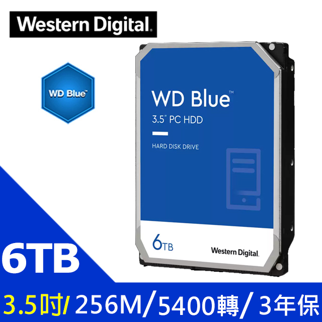 WD 威騰[藍標] 6TB 3.5吋桌上型硬碟(60EZAZ) - PChome 24h購物