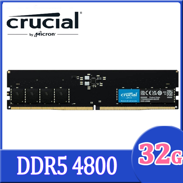 Micron Crucial 美光DDR5 4800 32G 桌上型記憶體(CT32G48C40U5