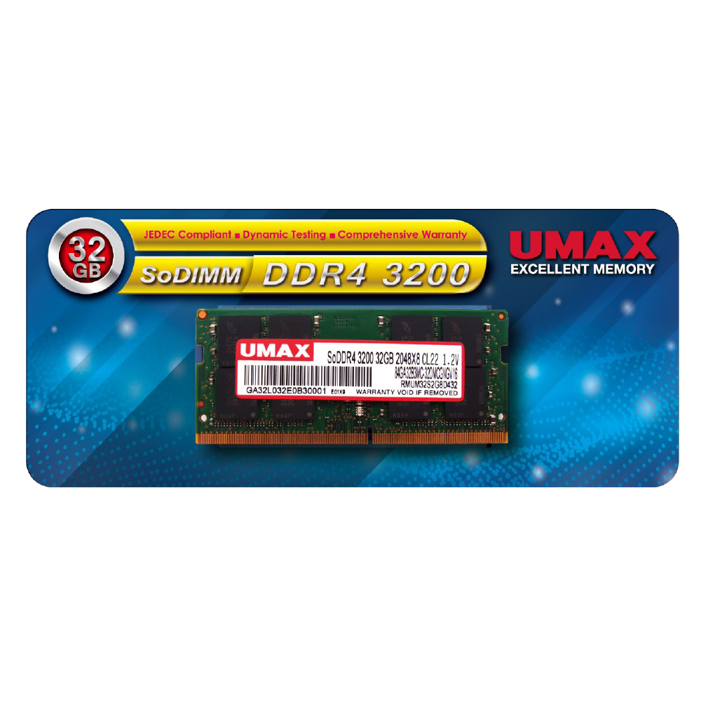 UMAX DDR4 3200 32GB 2048x8 筆記型記憶體- PChome 24h購物