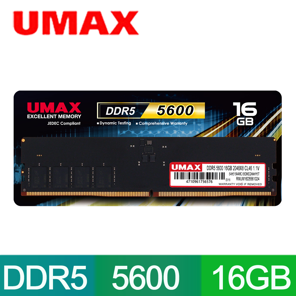 UMAX DDR4 3200 16GB 1024X8 桌上型記憶體- PChome 24h購物