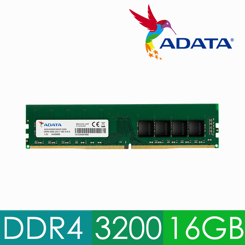 ADATA 威剛 DDR4 3200 16GB 桌上型記憶體(AD4U3200316G22-SGN)