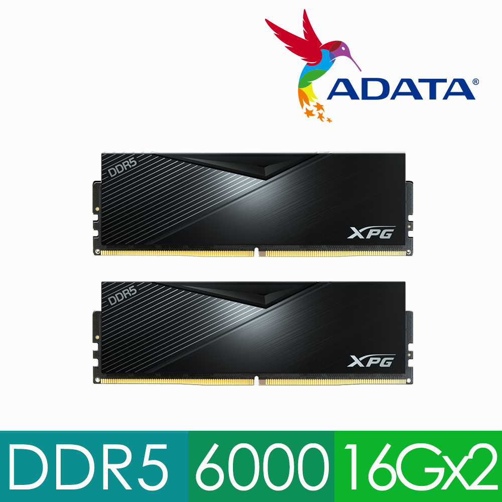 ADATA 威剛 XPG Lancer DDR5 6000 32GB(16Gx2) 桌上型超頻記憶體(黑色)(AX5U6000C3016G-DCLABK)