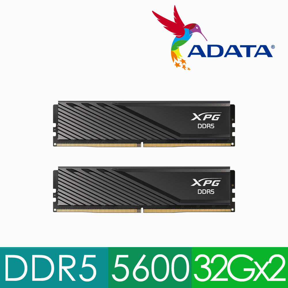 ADATA 威剛XPG Lancer DDR5 5600 64GB(32Gx2) 桌上型超頻記憶體(黑色