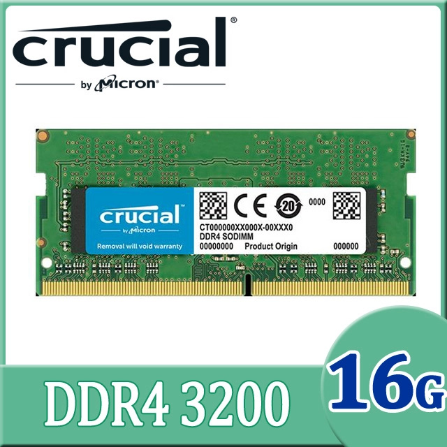 Micron Crucial 美光DDR4 3200/16G 筆記型記憶體(原生3200) - PChome 24h購物