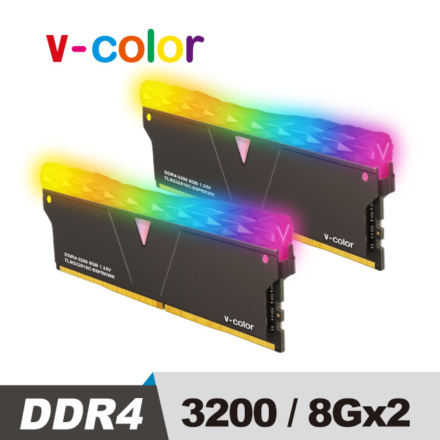 V-Color Prism Pro 系列 DDR4 3200 16GB(8GBX2) RGB桌上型超頻記憶體