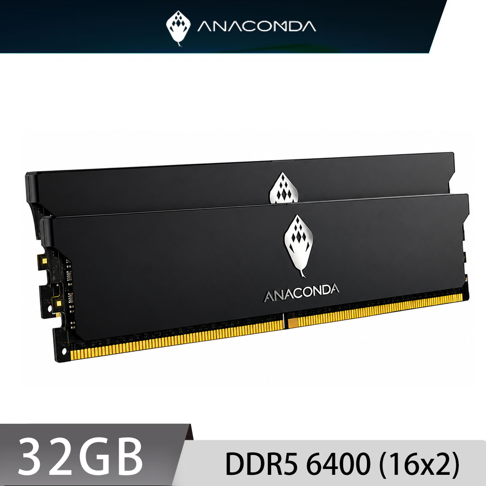 ANACOMDA 巨蟒 KingSnake DDR5 6400 32GB (16Gx2) UDIMM 桌上型 記憶體