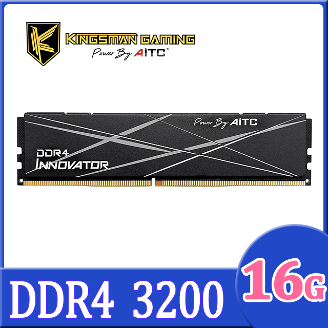 AITC 艾格 KINGSMAN INNOVATOR DDR4 16GB 3200MHz UDIMM 桌上型 電競型記憶體-黑色