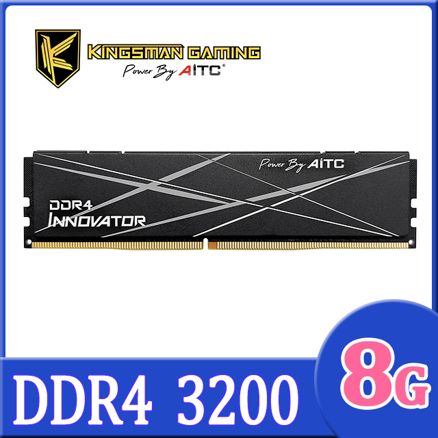 AITC 艾格 KINGSMAN INNOVATOR DDR4 8GB 3200MHz UDIMM 桌上型電競記憶體-黑色