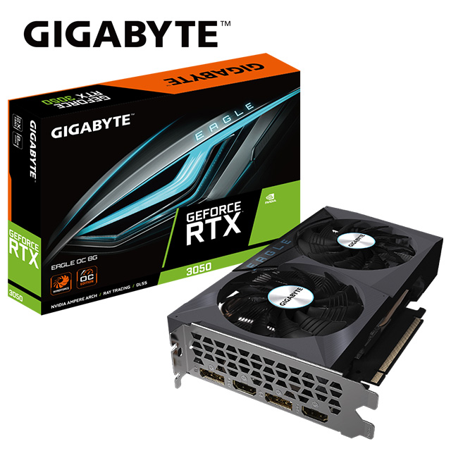 技嘉GeForce RTX 3050 EAGLE OC 8G 顯示卡- PChome 24h購物