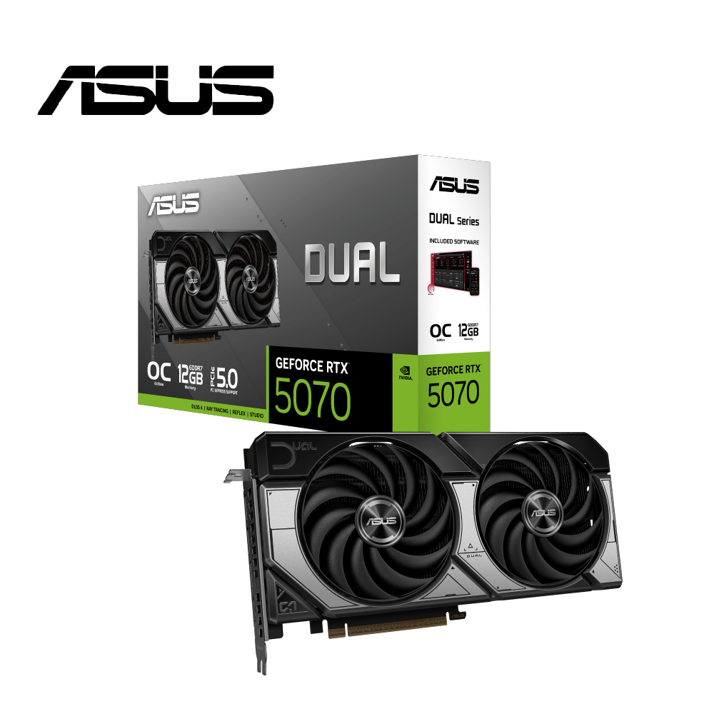 ASUS 華碩Dual GeForce RTX 5070 12GB GDDR7 OC 顯示卡- PChome 24h購物