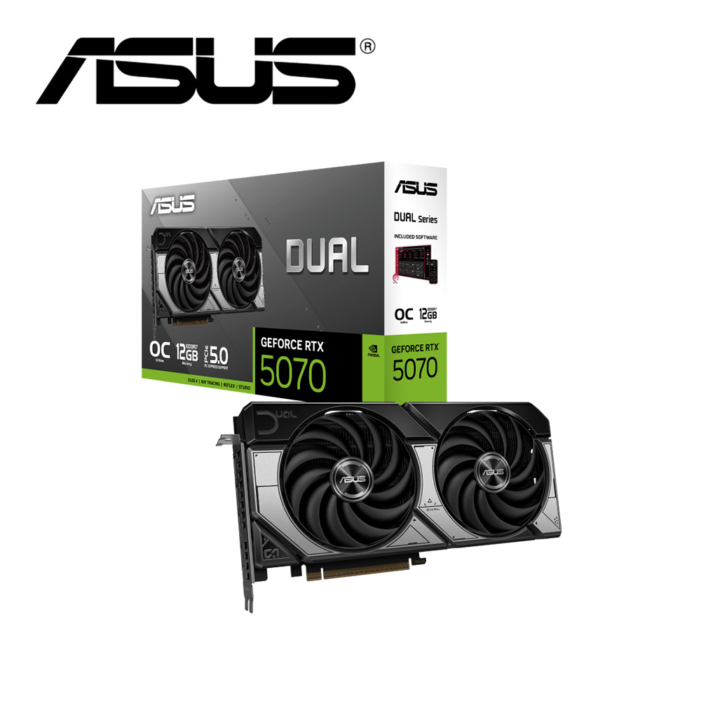 DUAL-RTX5070-O12G 顯示卡+華碩 XH01 ROG Herculx 顯卡支撐架