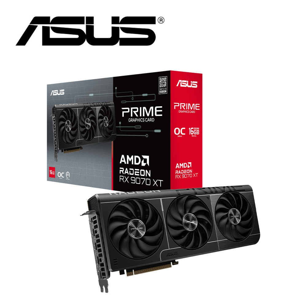 PRIME-RX9070XT-O16G 顯示卡+華碩 SBC-06D2X-U 超薄型 藍光 COMBO 複合