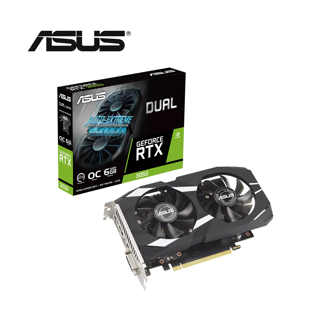 DUAL-RTX3050-O6G 顯示卡+華碩 雪原豹電競滑鼠墊