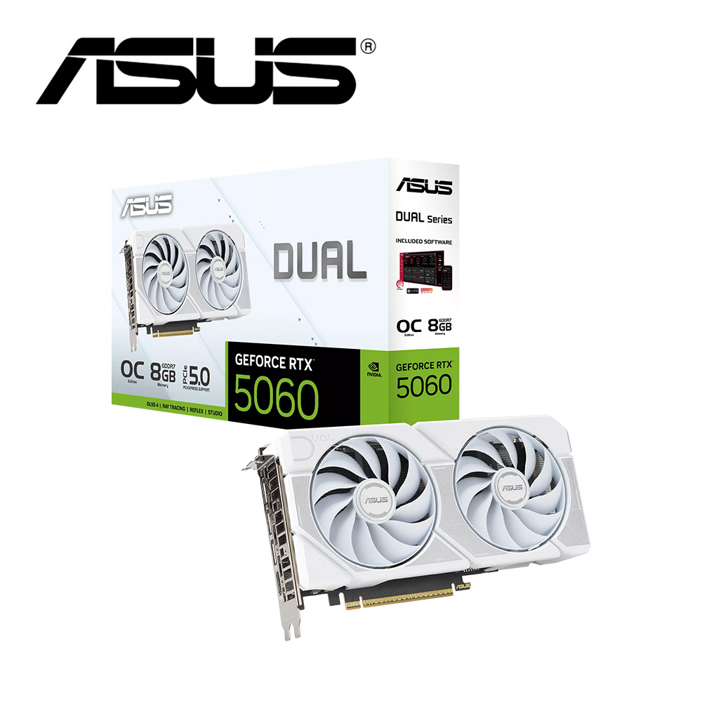 DUAL-RTX5060-O8G WHITE 顯示卡+華碩 A23 PLUS MIKU EDITION 初音機殼