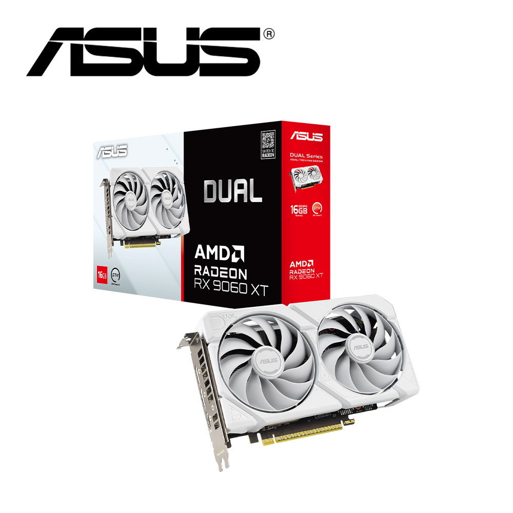 ASUS 華碩 DUAL-RX9060XT-16G-WHITE 顯示卡+華碩 A23 PLUS MIKU EDITION 初音機殼