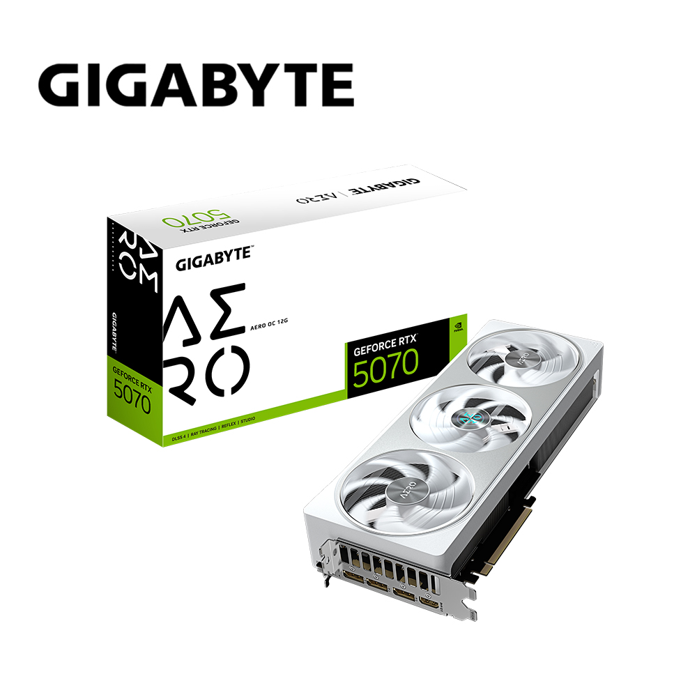 GIGABYTE 技嘉 RTX 5070 AERO OC 12G 顯示卡+DarkFlash PMT750W ATX3.1 金牌 全模組 白色
