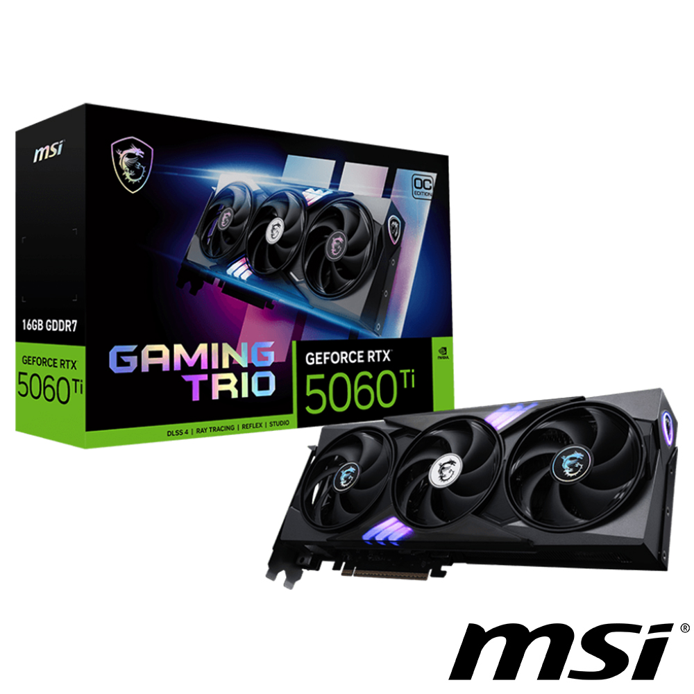 MSI 微星 GeForce RTX 5060 Ti 16G GAMING TRIO OC 顯示卡