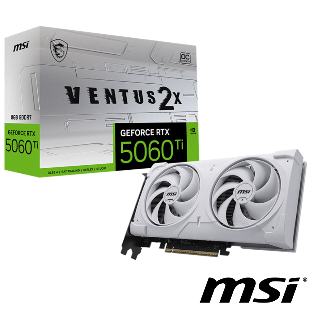 MSI 微星 GeForce RTX 5060Ti 8G VENTUS 2X OC WHITE PLUS顯示卡