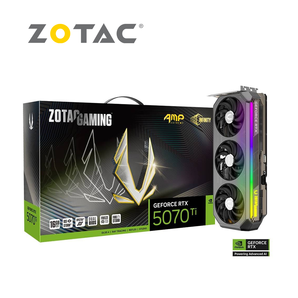 ZOTAC 索泰RTX 5070TI AMP Extreme INFINITY 16G 顯示卡+技嘉GP