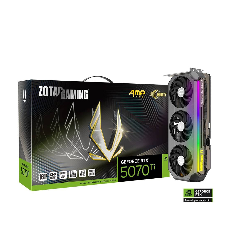 ZOTAC 索泰RTX 5070TI AMP Extreme INFINITY 16G 顯示卡+威剛Reactor