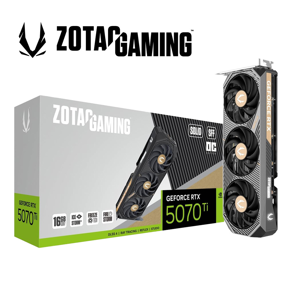 索泰 RTX 5070 Ti SOLID SFF OC 顯示卡+華擎 SL-1000GW 白 雙8/金牌+羅技 PRO X 專業電競耳機麥克風