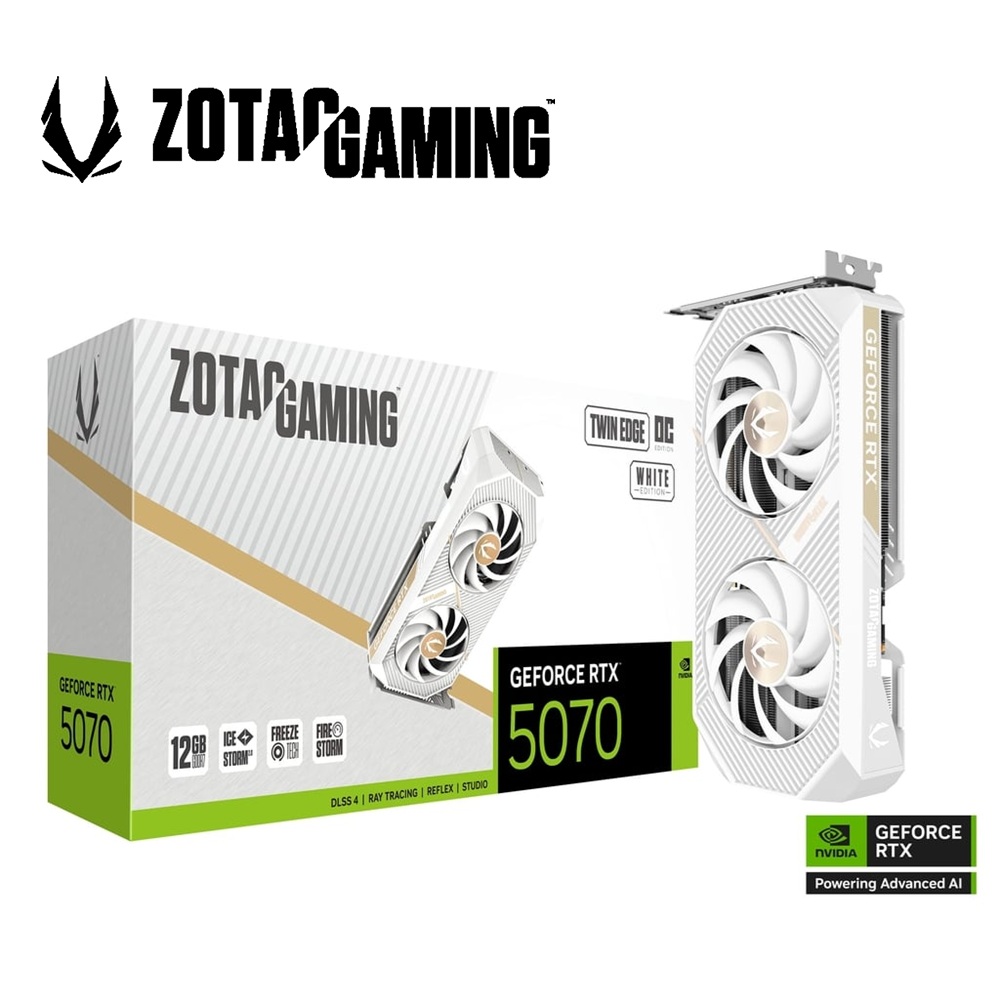 ZOTAC GAMING GeForce RTX 5070 Twin Edge OC White Edition 顯示卡