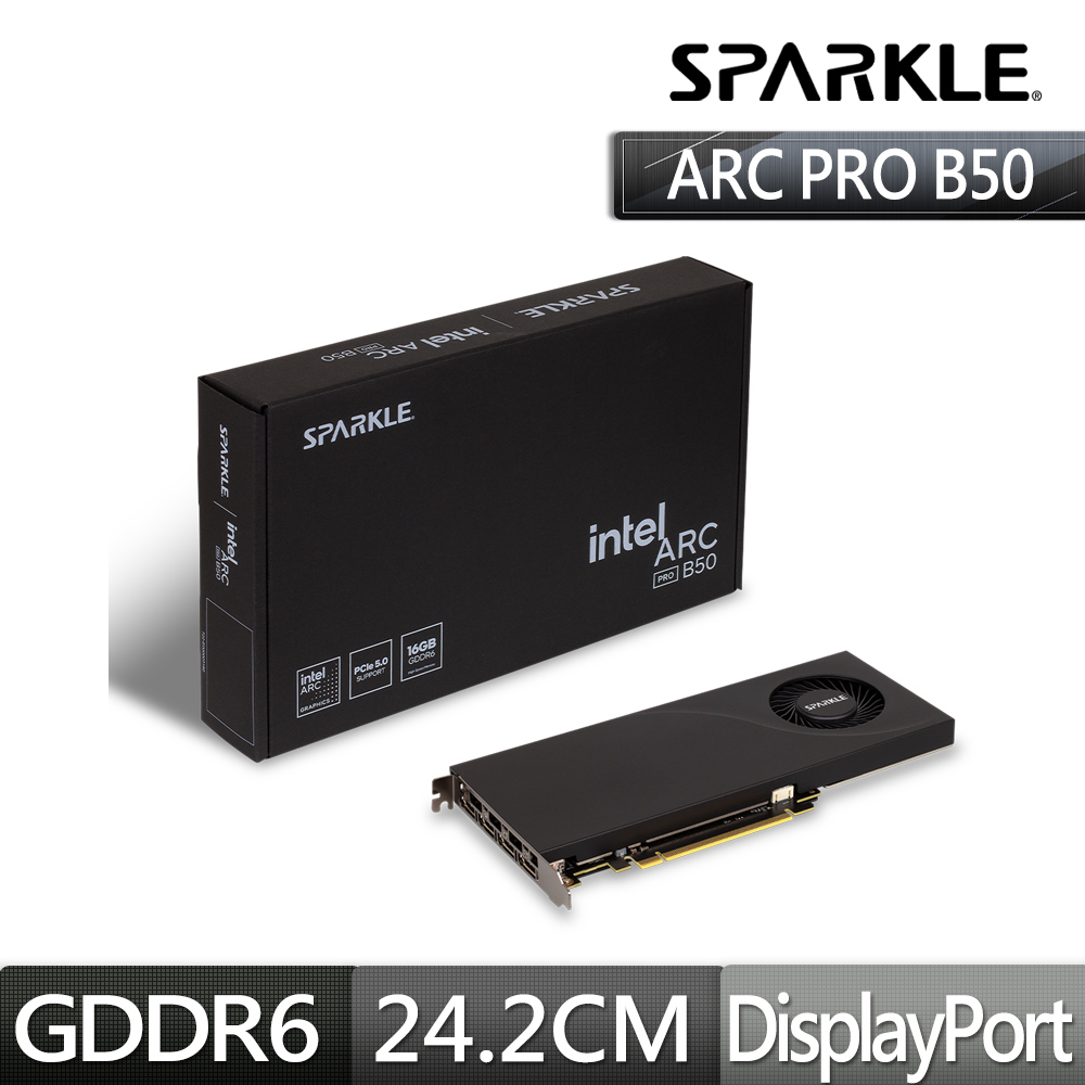 SPARKLE Intel Arc Pro B50 Blower 16GB GDDR6 顯示卡
