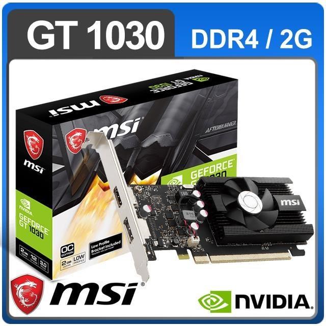MSI 微星 GT 1030 2GD4 LP OC 顯示卡(1430MHz/15cm/單風扇/三年保)