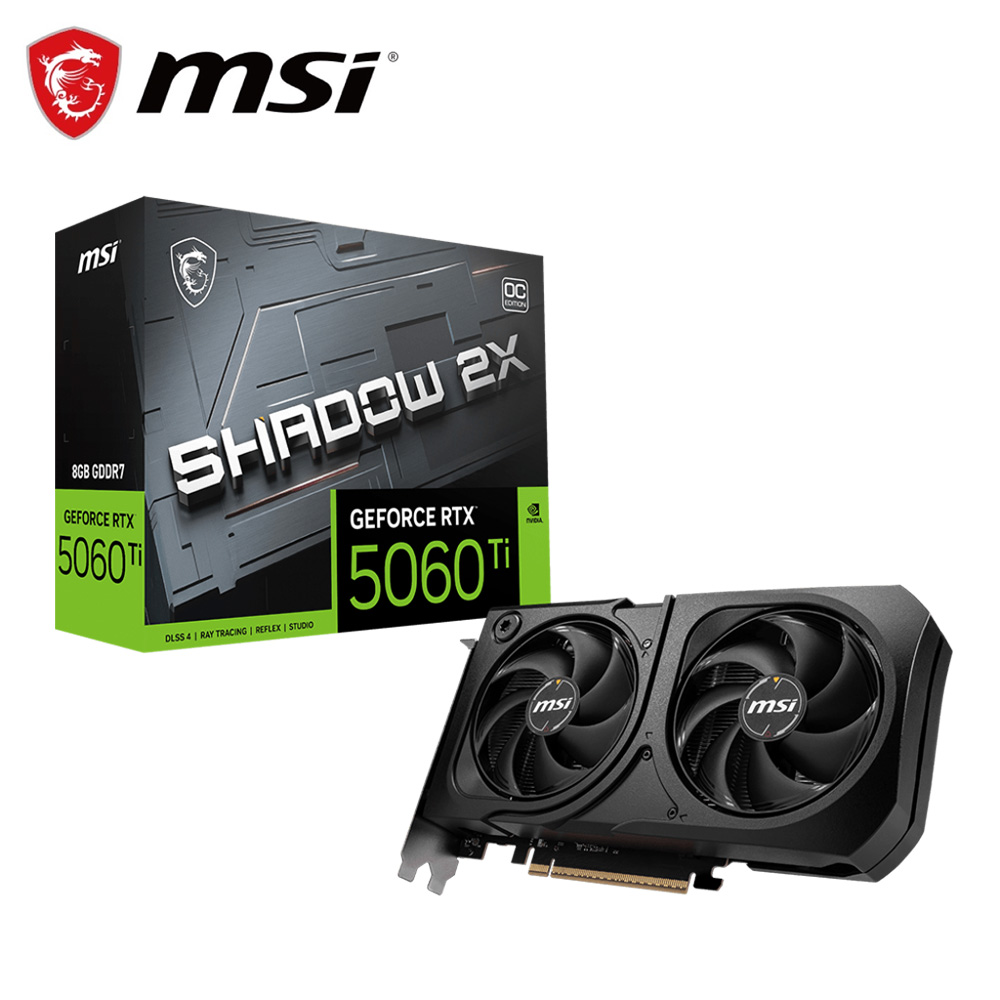 MSI 微星 RTX 5060Ti 8G SHADOW 2X OC PLUS 顯示卡+Display 線 DP 線 1.2版 1.5米