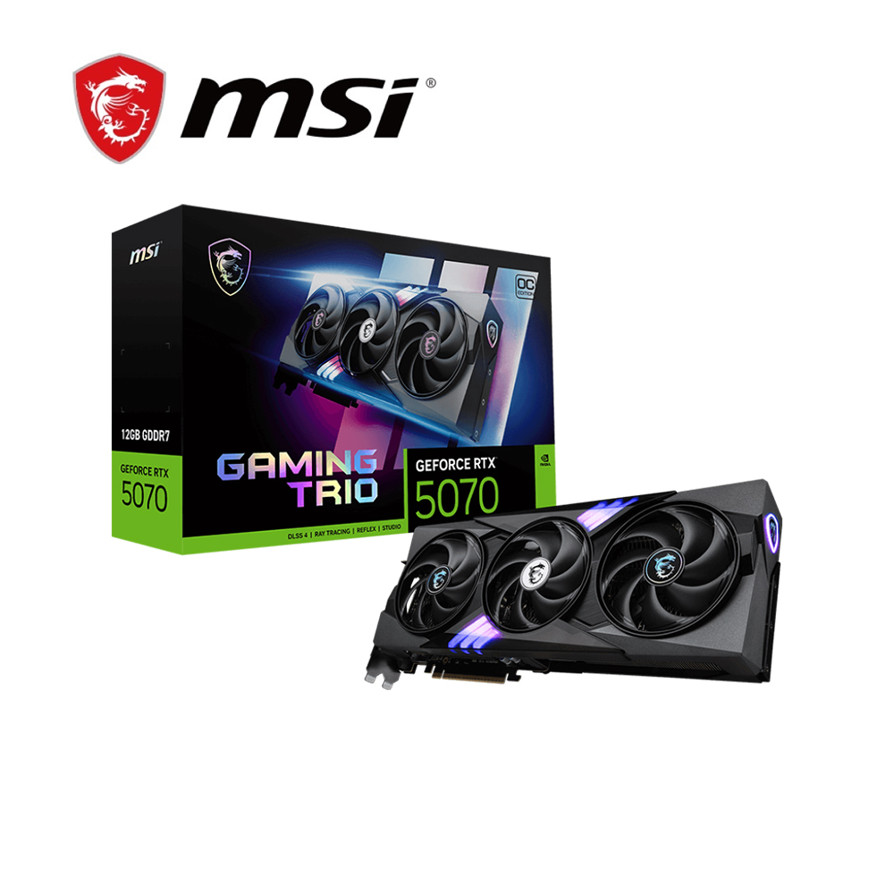 MSI 微星 RTX 5070 12G GAMING TRIO OC 顯示卡+微星 MAG A13 360 水冷+華擎 Steel Legend 750W 黑 金牌全模