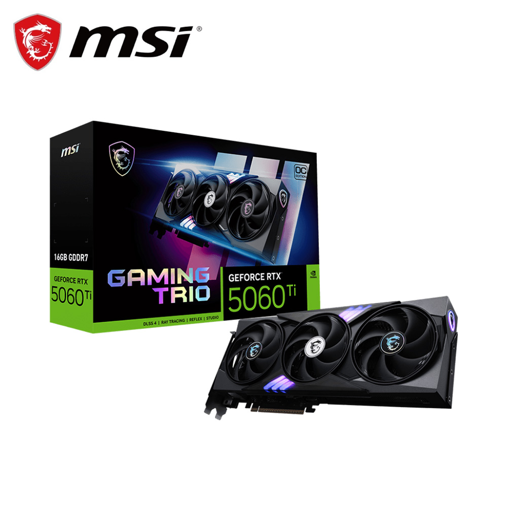 MSI 微星 RTX 5060 Ti 16G GAMING TRIO OC 顯示卡+微星 PRO Z890-S WIFI 主機板