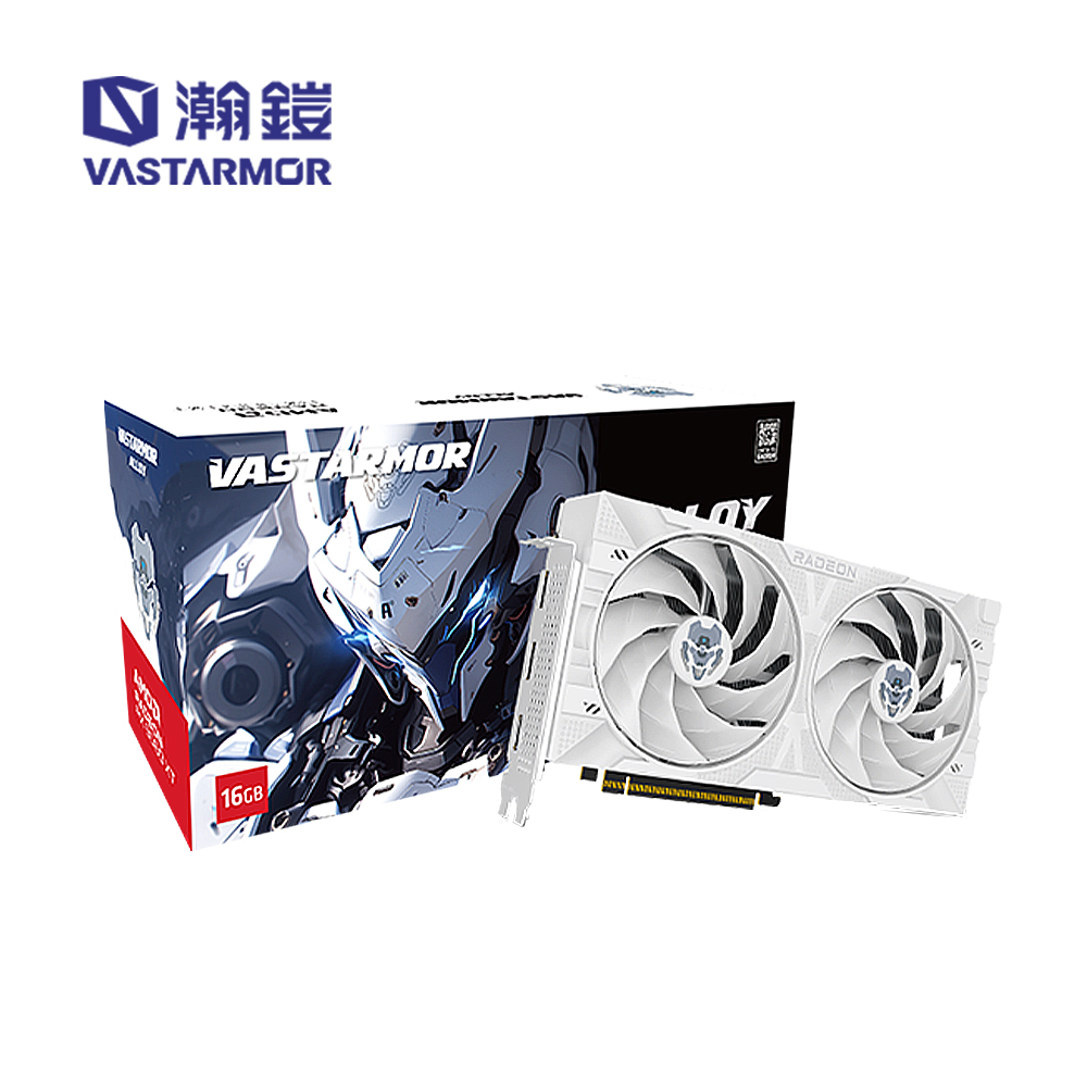 AMD 超微 VASTARMOR 瀚鎧 RX9060XT 16G 合金 白 顯示卡
