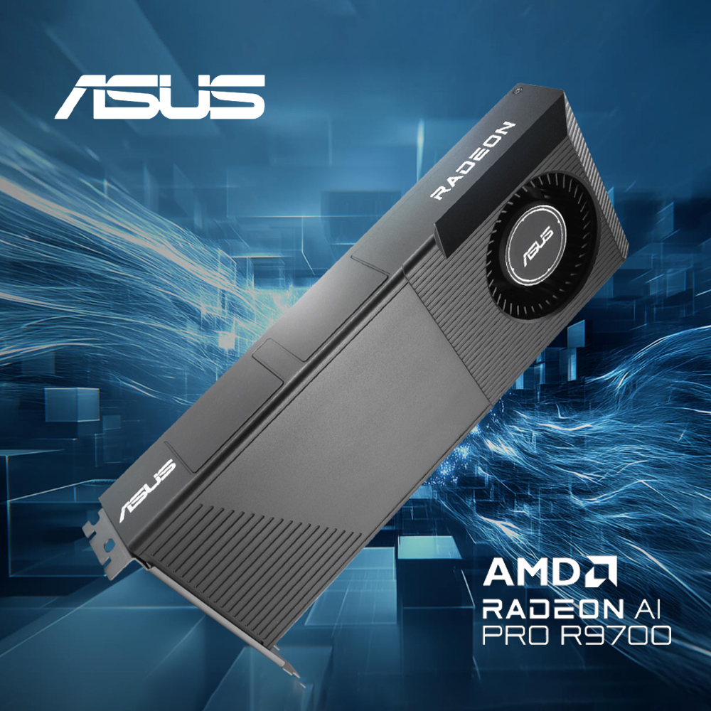 ASUS 華碩 TURBO AI PRO R9700 顯示卡+X870E主機板+AMD R9-9900X3D處理器