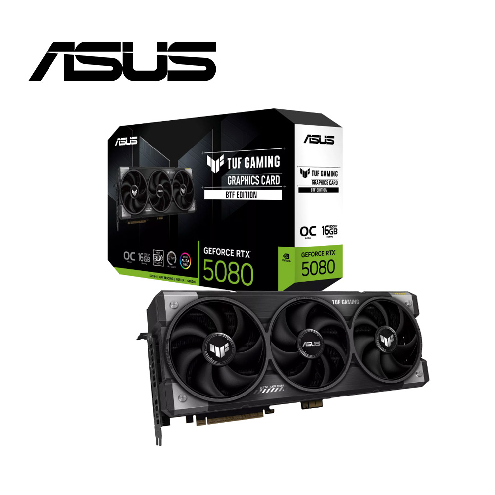 【顯卡+主機板】華碩 TUF Gaming RTX 5080 16GB GDDR7 BTF OC 顯示卡 + PRIME B760M-K D4-CSM 主機板
