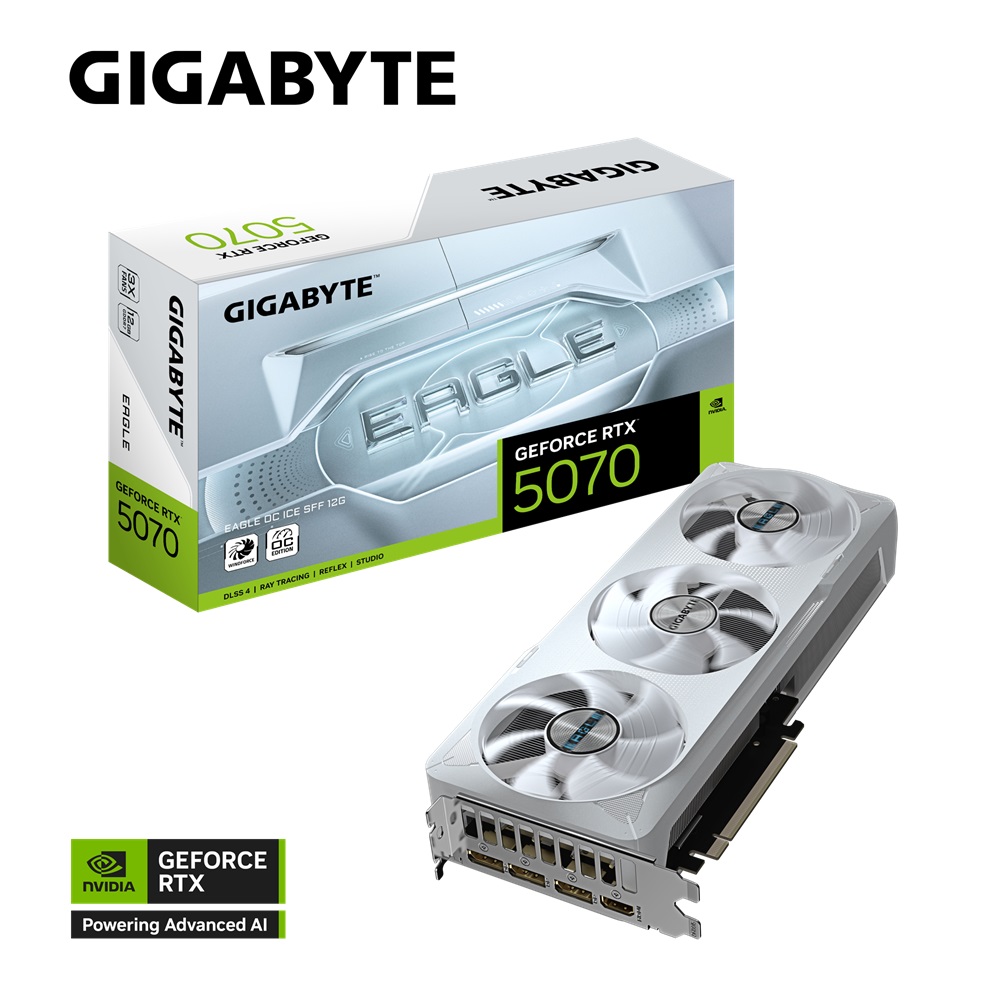 【顯卡+主機板】技嘉 RTX 5070 EAGLE OC ICE SFF 12G 顯示卡 + 技嘉 B650EM FORCE WF6E 主機板
