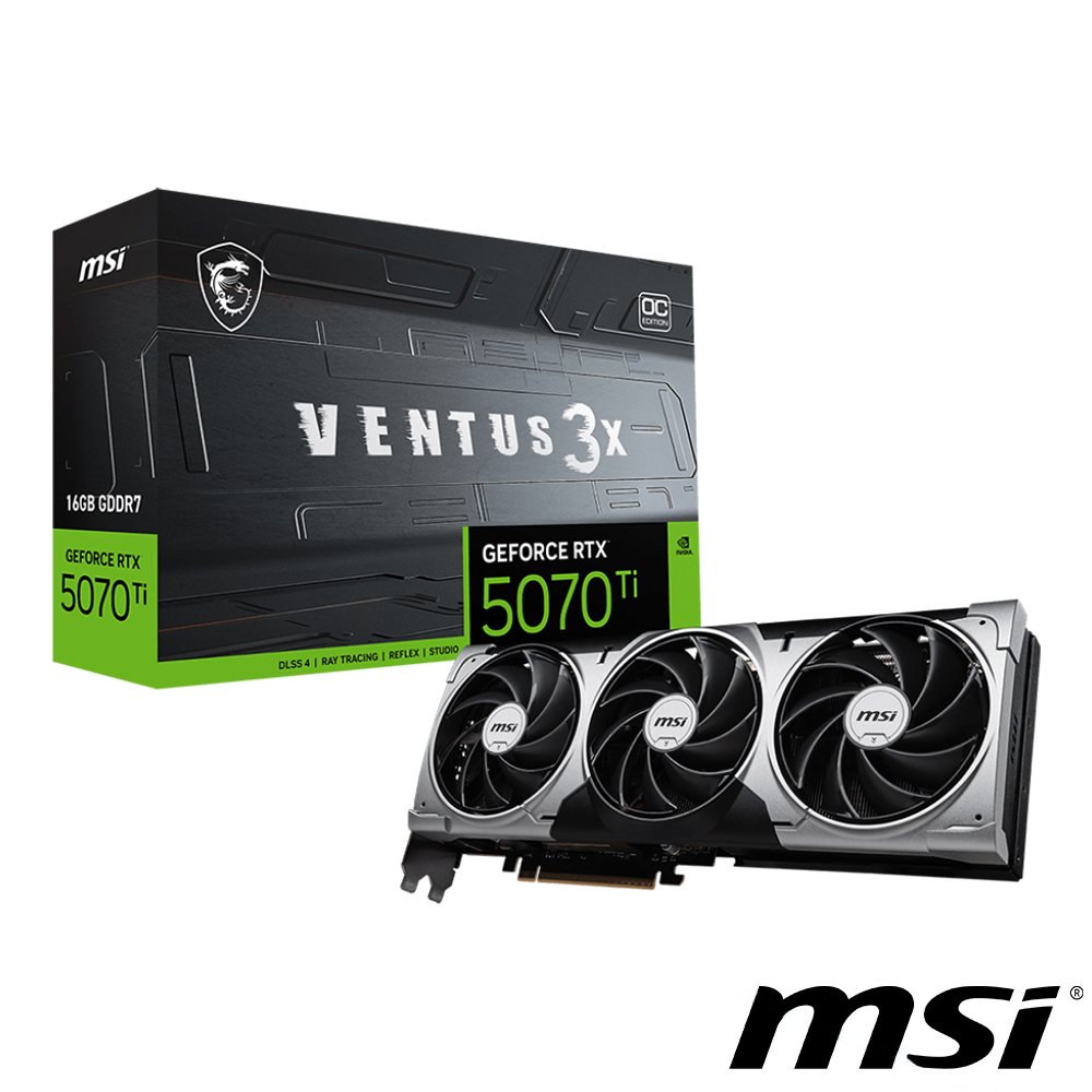 【顯卡+主機板】微星 RTX 5070 Ti 16G VENTUS 3X OC 顯示卡 + 微星 B650M GAMING PLUS WIFI 主機板