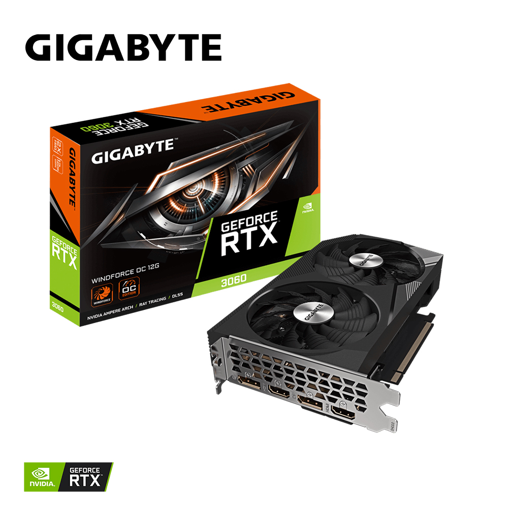 GIGABYTE 技嘉 RTX3060 WINDFORCE OC 12G(rev2.0) 顯示卡+技嘉 C103 機殼